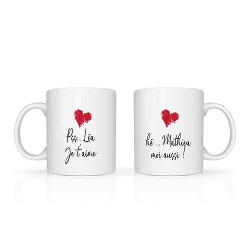Mug duo "Psss... je t'aime"