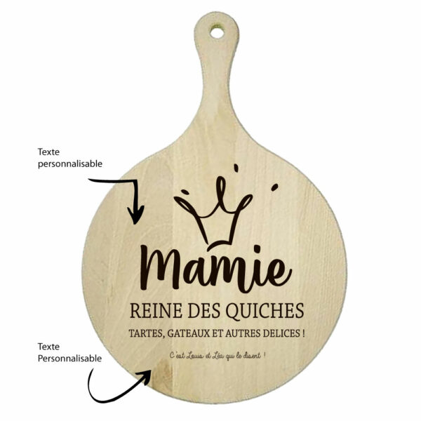 Planche de service " Reine des Quiches"