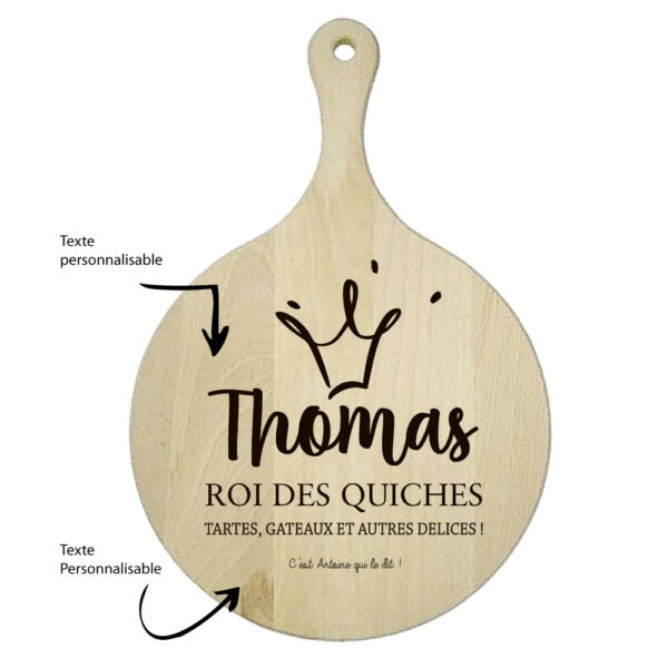 Planche de service " Roi des Quiches"