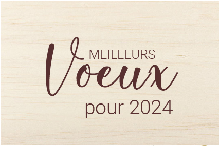 Carte en bois “Meilleurs Vœux 2024” – My life