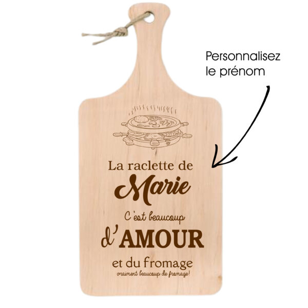 Planche raclette "Beaucoup d'amour et du fromage"