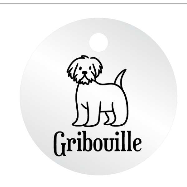Médailles chien personnalisées Gribouille